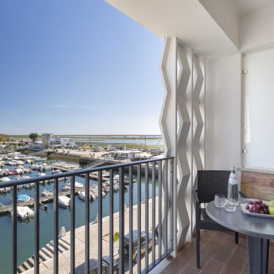 Terrace in a hotel's room in Faro with view for Marina